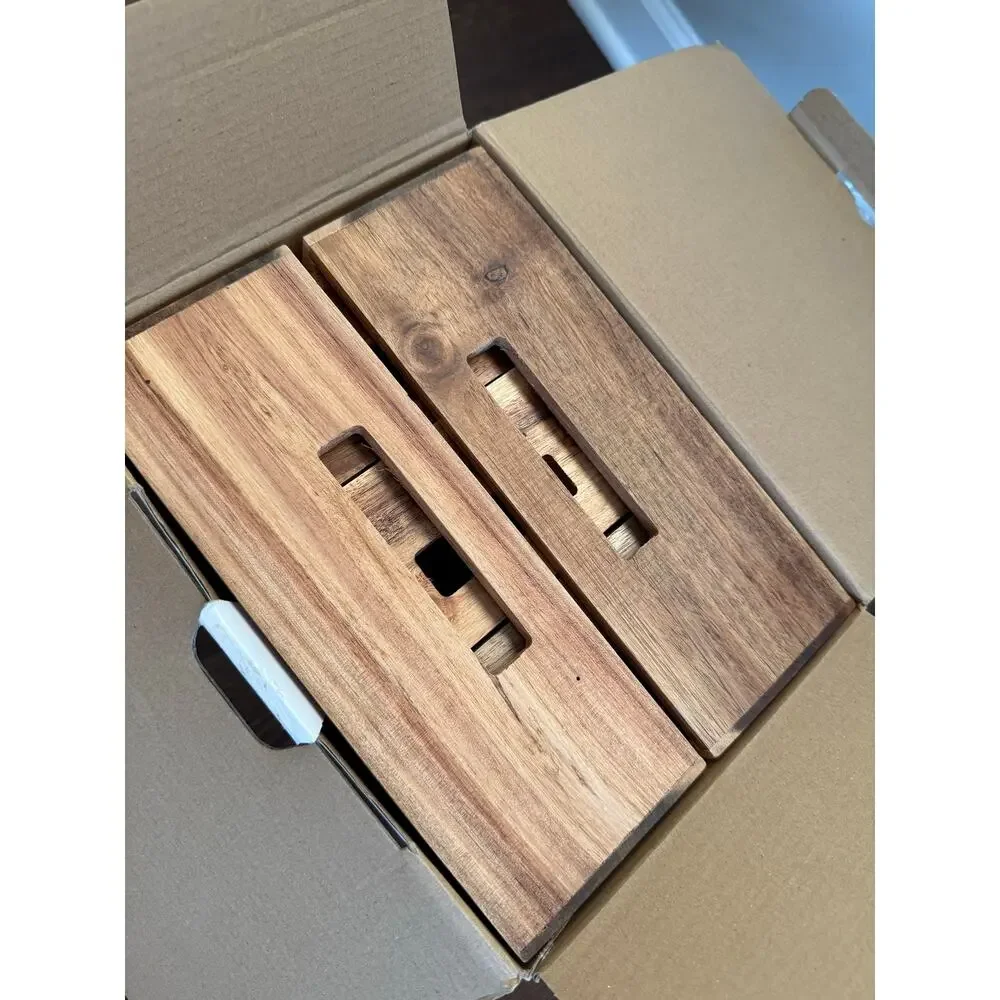 Seville Classics Acacia Storage Bin Set